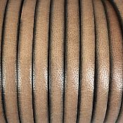 Кожаный шнур 10х2 мм с прострочкой коричневый