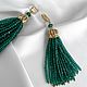 Long Emerald Bead Earrings. Earrings chandelier. Tassel earrings. Only_you_byElena. My Livemaster. Фото №5