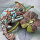 Paired brooches: ' Baby Chameleon', 'Flower on a branch', Brooches, Tver,  Фото №1