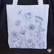 Сумки и аксессуары handmade. Livemaster - original item Bag women`s shopping bag shoulder bag with embroidered print eco-bag. Handmade.