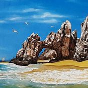 Картины и панно ручной работы. Ярмарка Мастеров - ручная работа Painting Sea Los Cabos, Cabo San Lucas El Arco, oil on canvas, 50 x 40. Handmade.