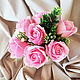  Цветы из мыла букет роз 7 штук светло-розовый 4909, Букеты, Санкт-Петербург,  Фото №1