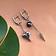 Серьги с гематитом,сердцем, шипами. Серьги классические. Katerina Moroz accessories for you (katerinamoroz). Ярмарка Мастеров.  Фото №4