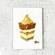 Watercolor Coffee dessert. Pictures. natabold. Online shopping on My Livemaster.  Фото №2
