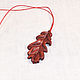 Order Pendant-Amulet made of wood ' Oak leaf '(Paduk). OakForest Wooden Jewelry. Livemaster. . Pendant Фото №3