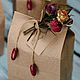 Подарочная упаковка с бутоньеркой из сухоцветов `Бутон`
