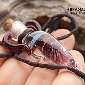 Украшения handmade. Livemaster - original item Jellyfish in amphora - bottle pendant lampwork glass cork. Handmade.