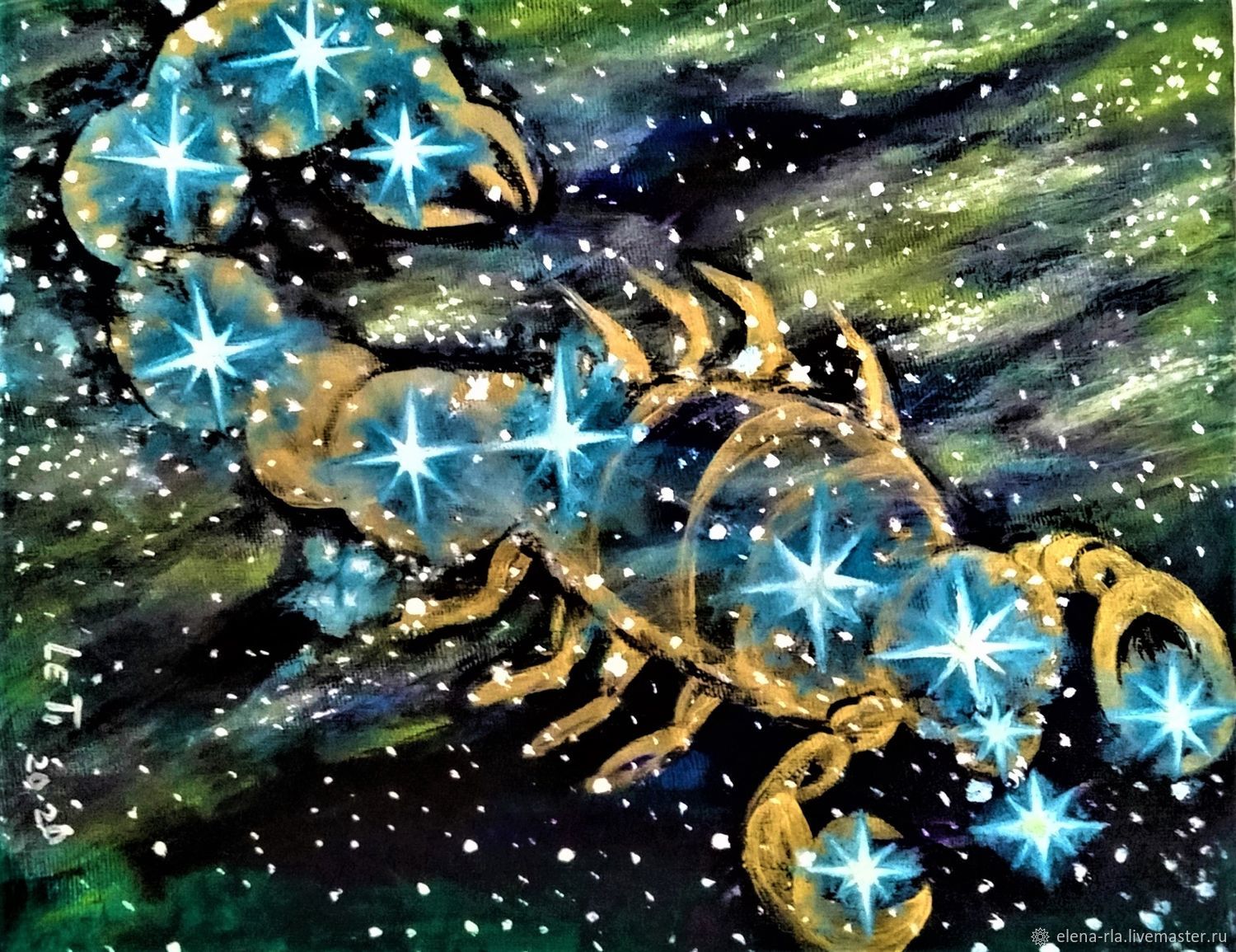 Океан ночь Созвездие скорпиона живопись