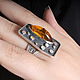 Ring amber silver 925 ALS0043. Rings. Sunny Silver. Online shopping on My Livemaster.  Фото №2