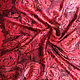 Red Silk Handkerchief 'Dance of Roses' silk satin 100%, Shawls1, Kislovodsk,  Фото №1