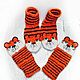 Knitted Tiger socks and mittens, Socks, Segezha,  Фото №1