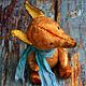 Order Artist teddy Fox Autumn OOAK created with orange vintage plusch. Tatyana Kosova (tatyanakosova). Livemaster. . Teddy Toys Фото №3