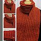 Шарф Colorē ТЕРРАКОТОВЫЙ вязаный мягкий теплый , длина 1,85 м,шир.20см, Шарфы, Орехово-Зуево,  Фото №1