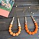 Вязаные бохо бусы "Мандариновое настроение". Бусы. Natural_beads. Ярмарка Мастеров.  Фото №5