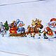 Вышитая крестом картина С Новым Годом, Вышитый дед Мороз, в раме. Дед Мороз и Снегурочка. Юлиания. Ярмарка Мастеров.  Фото №4