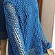 Джемпер сетка из хлопка синего цвета. Кофты-сетки. AccessoriesWool мягко и комфортно. Ярмарка Мастеров.  Фото №6