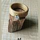 Деревянное кольцо с серебряным кастом и белым цирконом. Кольца. Bovt Jewellery. Ярмарка Мастеров.  Фото №5