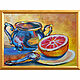 Order Painting still life sugar bowl and orange 'Orange morning'. irina-churina (irina-churina). Livemaster. . Pictures Фото №3