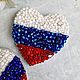 Заказать Брошь из бисера "Триколор". Елена (Brovkina_craft). Ярмарка Мастеров. . Брошь-булавка Фото №3