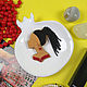 Beaded brooch brunette Girl with braids in red, girl with dreadlocks. Brooches. Zveva. My Livemaster. Фото №4
