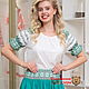 Linen blouse 'Enchantress' green, Blouses, St. Petersburg,  Фото №1