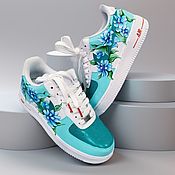 Кроссовки белые Nike Air Force 1 унисекс, кастом Маус, ручная роспись