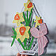 The decoration on the window Daffodils, Stained glass, Samara,  Фото №1