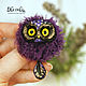 Brooch Owl purple. Brooches. 2sovy. My Livemaster. Фото №6
