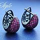 Серьги с малиновой шпинелью ,,KALACHIK,,. Серьги-калачи. Tati Style. Ярмарка Мастеров.  Фото №7