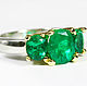 3.50tcw Colombian Emerald Two Tone Gold Ring 18k, Three Stone Emerald. Rings. JR Colombian Emeralds (JRemeralds). Online shopping on My Livemaster.  Фото №2