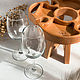 Винный набор: Винный столик из бука с 2 бокалами для вина. Подарочные боксы. Golden Wood. Ярмарка Мастеров.  Фото №5