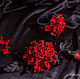 Decoration leather rose Red. Brooch leather Red and black. Brooches. lanssveta. My Livemaster. Фото №6