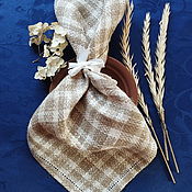 Для дома и интерьера handmade. Livemaster - original item Napkin 35/35 natural linen, earrings. Handmade.