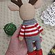 Олень новогодний, игрушка ручной работы. Амигуруми куклы и игрушки. Marina. Ярмарка Мастеров.  Фото №6