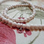 Украшения handmade. Livemaster - original item Men`s / women`s beads made of WHITE pangantuon wood and 925 silver. Handmade.