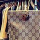 Заказать Винтаж: Сумка/тоут из холщовой ткани Gucci GG бежево-коричневого цвета. Chic bags. Ярмарка Мастеров. . Сумки винтажные Фото №3
