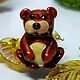 Бусины стеклянные Лэмпворк "Медвежата" стекло lampwork. Бусины. Оксана Искуснова украшения лэмпворк (SOVARTstudio). Интернет-магазин Ярмарка Мастеров.  Фото №2