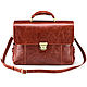 Leather briefcase 'Bormental' (red antique). Brief case. Russian leather Guild. My Livemaster. Фото №6