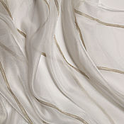 Белая вуаль с фантазийными листьями.Тюль. Отрез ткани