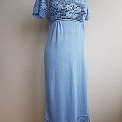 Одежда handmade. Livemaster - original item Sky-blue summer dress in Empire style made of soft cotton. Handmade.