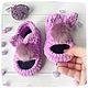 Заказать Тапки вязаные на войлочной подошве «Зайки». Sunny_funny_gifts. Ярмарка Мастеров. . Тапочки Фото №3