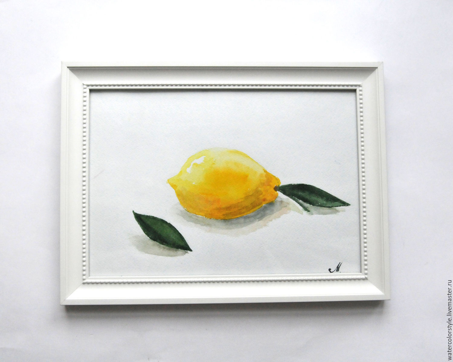 Картина с лимоном в раме