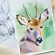 Painting watercolor 'Deer'. Pictures. Svekla_art. Online shopping on My Livemaster.  Фото №2