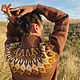 Alpaca women's knitted sweater, lopapeisa, warm jacket. Sweaters. Dobryy_vyaz. My Livemaster. Фото №5