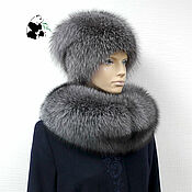 Аксессуары handmade. Livemaster - original item Fur collar Snood fur silver Fox breed Blue frost No. №4. Handmade.