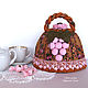 Hot water bottle on the kettle Pink grapes. Gift, for a cozy kitchen, Teapot cover, Magnitogorsk,  Фото №1