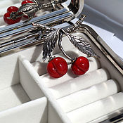 Украшения handmade. Livemaster - original item Brooch and necklace Ripe cherry. Handmade.