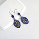 Blue beaded earrings with oriental motifs. Earrings. Handmade by Svetlana Sin. My Livemaster. Фото №4