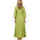 Olive linen dress in boho style. Dresses. etnoart. My Livemaster. Фото №6