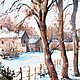 Watercolor painting 'First snow.'. Pictures. Senchilova Evgenia. My Livemaster. Фото №4